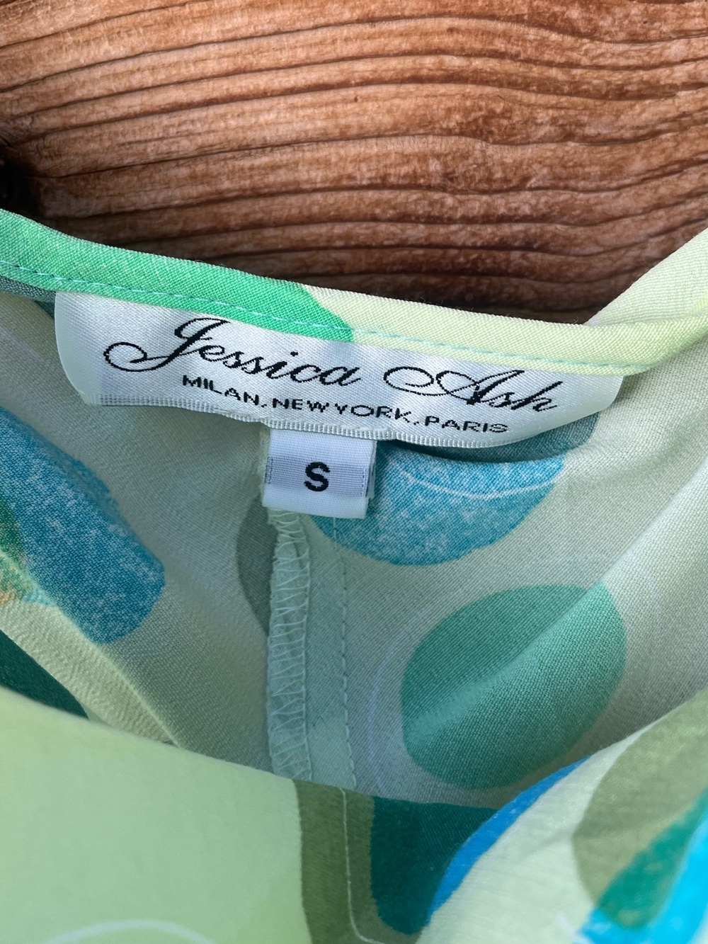 VINTAGE | Jessica Ash 90s Y2K Light Green & Teal Polka Dot Dress S - Picture 4 of 5